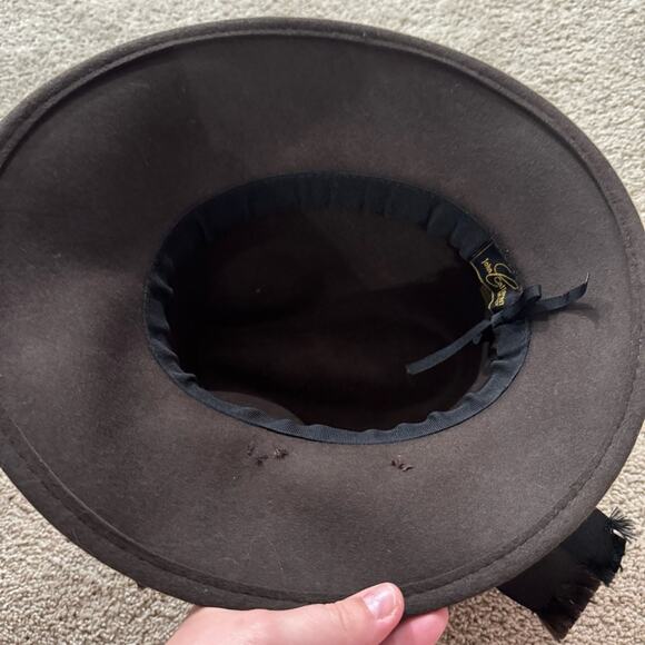 John Callahan Legacy Country Chic Dark Brown 100% Wool Hat Brim Safari Fedora
